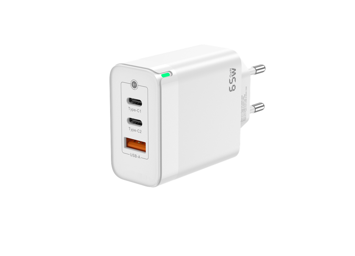 SparkUp 65W GaN Charger 2x USB-C + USB-A