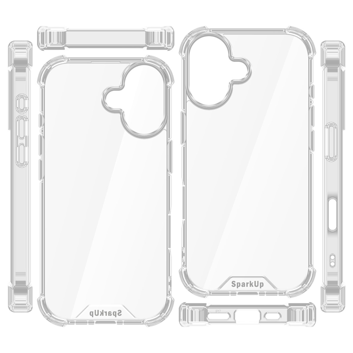 SparkUp 1.5mm TPU PC Anti Shock Clear Phone Case